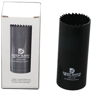 Deep Saws 4" Deep Bi-Metal Hole Saw, 4-6 TPI, 1.875" Diameter - 100828