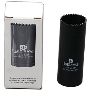 Deep Saws 3" Deep Bi-Metal Hole Saw, 8-12 TPI, 1.25" Diameter - 100830