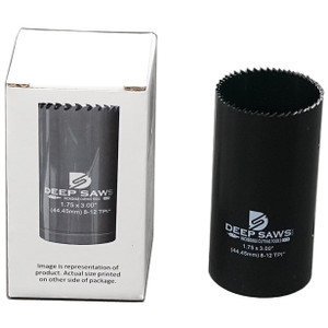 Deep Saws 3" Deep Bi-Metal Hole Saw, 8-12 TPI, 1.75" Diameter - 100834