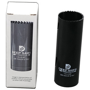 Deep Saws 4" Deep Bi-Metal Hole Saw, 8-12 TPI, 1.5" Diameter - 100838