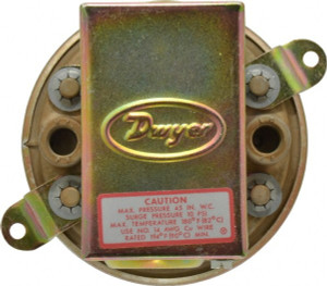 Dwyer Instruments Low Differential Pressure Switch 1/8 Inch Thread, 10 Maximum PSI, Low Differential Pressure Switches 1910-5 - 01936020