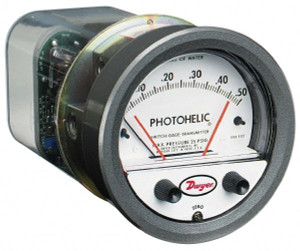 Dwyer Instruments 25 Max psi, 2% Accuracy, NPT Thread Photohelic Pressure Switch 1/8 Inch Thread, 50 Inch Water Column, 120°F Max 3050MR - 00497701
