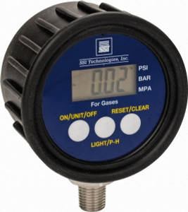 SSI Technologies 2-1/2" Dial, 1/4 Thread, 0-100 Scale Range, Pressure Gauge Lower Connection Mount, Accurate to 1% of Scale MGA-100-9V-R - 57887382