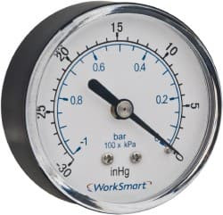 Value Collection 1-1/2" Dial, 1/8 Thread, 0-15 Scale Range, Pressure Gauge Center Back Connection Mount, Accurate to 3-2-3% of Scale WS-PE-GAGE-12 - 70670138