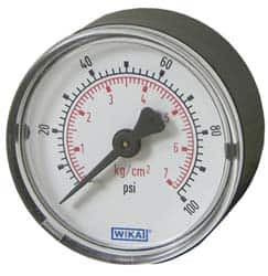 WIKA 3-1/2" Dial, 1/4 Thread, 0-600 Scale Range, Pressure Gauge U-Clamp Panel Mount, Center Back Connection Mount, Accurate to 3-2-3% of Scale 9790165 - 63148324
