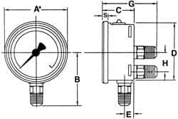 WIKA 4" Dial, 1/4 Thread, 0-1,000 Scale Range, Pressure Gauge Lower Back Connection Mount, Accurate to 1% of Scale 9694310 - 56454291