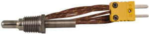 Thermo Electric 0 to 900°F, K Pipe Plug, Thermocouple Probe 5 Ft. Cable Length, Mini Connector, 1/2 Inch Probe Sheath Length, 6 Sec Response Time SF050-428 - 83077636