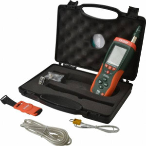 Extech 14 to 140°F, 0 to 100% Humidity Range, Psychrometer 2% Relative Humidity Accuracy, 0.1° Resolution HD500 - 01446970