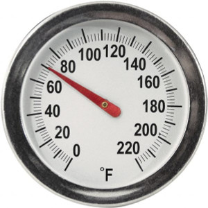 General 8" Stem, 0 to 220° F Bi-Metal Thermometer Back Connected PT2008G220 - 33935370