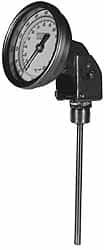 WIKA 6" Stem, 20 to 240° F Bi-Metal Thermometer Adjustable Angle Mount, 1% Accurate, Stainless Steel 32060A007A4SF - 56437023