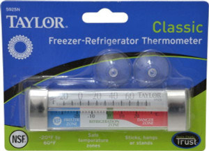 Taylor USA Cooking & Refrigeration Thermometers, Type: Refrigeration Thermometer, Maximum Temperature (F): 60, Resolution (Deg F): 2, Accuracy Degree (F): 2 5925 - 80073414