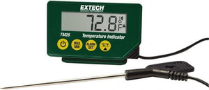 Extech -40 to 392°F Waterproof Digital Thermometer LCD Display, Stainless Steel Probe Sensor, CR-2032 Power TM26 - 49281439