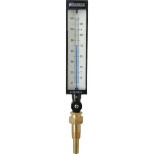 WGTC Weksler Glass Thermometer Corp. 120°F, Industrial Thermometer with Lagging Thermowell 3-1/2 Inch Stem Length, 1-1/4 to 18 Inch Thread AS5H916E/T1E3D2 - 86493657