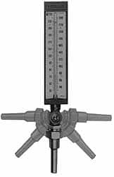 WGTC Weksler Glass Thermometer Corp. 30 to 240°F, Industrial Thermometer with Lagging Thermowell 6 Inch Stem Length, 1-1/4 to 18 Inch Thread AS5L942T1M3D2E - 86493897