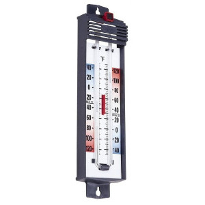 Taylor USA -40 to 120°F, Min and Max Thermometer 5 Inch Long x 4-3/8 Inch Wide, Push Button Reset Thermometer 5460 - 09898370