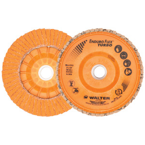 Walter Surface Technologies ENDURO-FLEX Turbo™ Blending Disc, Type 27, 5" Diameter, 7/8" Arbor, 36/60 Grit - 06A512