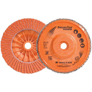 Walter Surface Technologies ENDURO-FLEX Turbo™ Blending Disc, Type 27S, 5" Diameter, 5/8"-11 Arbor, 36/60 Grit - 06A502