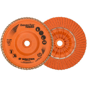 Walter Surface Technologies ENDURO-FLEX Turbo™ Blending Disc, Type 27S, 5" Diameter, 5/8"-11 Arbor, 80 Grit - 06A508