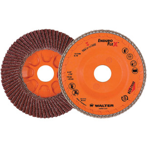 Walter Surface Technologies ENDURO-FLEX™ Blending Disc, Type 27, 4-1/2" Diameter, 7/8" Arbor, 40 Grit - 15R454