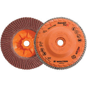 Walter Surface Technologies ENDURO-FLEX™ Blending Disc, Type 27S, 4-1/2" Diameter, 5/8"-11 Arbor, 40 Grit - 06B454