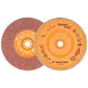 Walter Surface Technologies ENDURO-FLEX™ Blending Disc, Type 27S, 5" Diameter, 5/8"-11 Arbor, 60 Grit - 06B506
