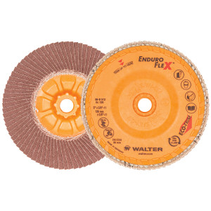 Walter Surface Technologies ENDURO-FLEX™ Blending Disc, Type 27S, 5" Diameter, 5/8"-11 Arbor, 120 Grit - 06B512