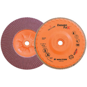 Walter Surface Technologies ENDURO-FLEX™ Blending Disc, Type 27S, 6" Diameter, 5/8"-11 Arbor, 80 Grit - 06B608
