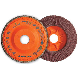 Walter Surface Technologies ENDURO-FLEX STAINLESS™ Blending Disc, Type 27, 5" Diameter, 7/8" Arbor, 120 Grit - 15Q512