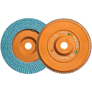 Walter Surface Technologies Enduro-Flex Alu™ Blending Flap Disc for Aluminum, Type 27, 7" Diameter, 7/8" Arbor, 40 Grit - 15U704