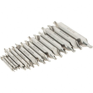 Magafor 15 Pc #1 to #5 High Speed Steel Combo Drill & Countersink Set 1/8 to 7/16" Body Diam, 3/64 to 3/16" Drill Point Diam, Double End, Single Edge 81115000015 - 31206923