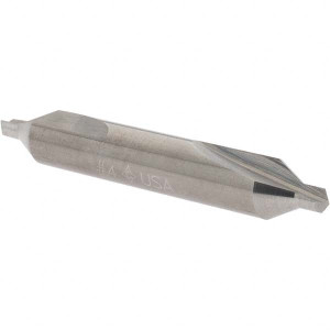Cleveland Twist Drill #4 60° 7.95mm Body Diam Solid Carbide Combo Drill & Countersink Bright Finish, 53.98mm OAL, Double End, Right Hand Cut, Plain Edge, 1/8" Drill Point Diam, 3.18mm Drill Point Length C52775 - 68292390 Cleveland Twist Drill #4 60° 7.95mm Body Diam Solid Carbide Combo Drill & Countersink Bright Finish, 53.98mm OAL, Double End, Right Hand Cut, Plain Edge, 1/8" Drill Point Diam, 3.18mm Drill Point Length C52775 - 68292390