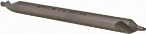 Hertel #4 60° 5/16" Body Diam High Speed Steel Combo Drill & Countersink Bright Finish, 4" OAL, Double End, Plain Edge, 1/8" Drill Point Diam, 1/8" Drill Point Length H-81185040400 - 62789078