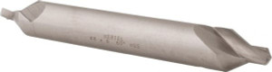 Hertel #8 60° 5/8" Body Diam High Speed Steel Combo Drill & Countersink Bright Finish, 6" OAL, Double End, Plain Edge, 5/16" Drill Point Diam, 5/16" Drill Point Length H-81185080600 - 62789714