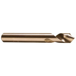 Cleveland Twist Drill 90°, 3-1/8" OAL, Cobalt Spotting Drill Gold Finish Finish, 1-1/8" Flute Length, 3/8" Shank Diam, RH Cut C26168 - 85189371