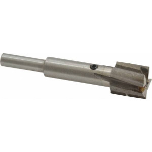 Value Collection 19/32" Diam, 1/4" Shank, Diam, 4 Flutes, Straight Shank, Interchangeable Pilot Counterbore 2-13/16" OAL, Bright Finish, High Speed Steel, Aircraft Style GH8840381 - 08840381