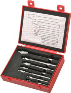 KEO #10 to #4 Wire Socket Head Cap Screw Compatible, Cobalt, Solid Pilot Counterbore Set Bright Finish, Oversize Pilot, 1/32" Oversize Increment, Straight Shank, 3 Flutes, 7 Piece Set 55241 - 02828788