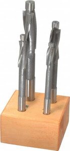 Value Collection 1/4 to 1/2" Socket Head Cap Screw Compatible, High Speed Steel, Solid Pilot Counterbore Set Straight Shank, 3 Flutes, 4 Piece Set GH8862013 - 08862013