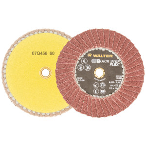 Walter Surface Technologies QUICK-STEP™ FLEX Flexible Flap Disc, 4-1/2" Diameter, 60 Grit - 07Q456