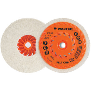 Walter Surface Technologies Felt Cup Disc, 5" Diameter - 07T505