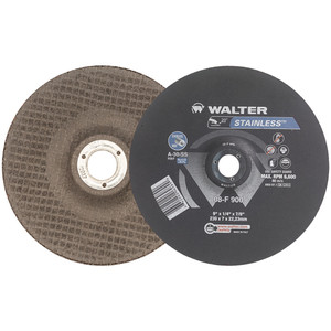 Walter Surface Technologies STAINLESS™ Grinding Wheel, Type 27, 9" Diameter, 1/4" Thickness - 08F900