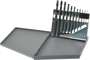 Chicago-Latrobe 1 to 6mm, 118° Point, Oxide Finish, High Speed Steel Jobber Length Drill Bit Set 11 Piece, Standard Point, Straight Shank, Series 150 57723 - 81109266