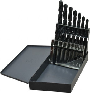 Chicago-Latrobe 1/16 to 1/2", 118° Point, Oxide Finish, High Speed Steel Jobber Length Drill Bit Set 15 Piece, Standard Point, Straight Shank, Series 150 57713 - 81184152