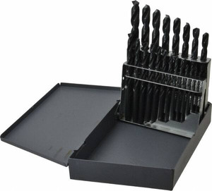 Chicago-Latrobe 1/16 to 3/8", 135° Point, Oxide Finish, High Speed Steel Jobber Length Drill Bit Set 21 Piece, Split Point, Straight Shank, Series 150ASP 69851 - 81109084