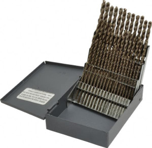 Chicago-Latrobe 135° Point, Gold Finish, Cobalt Jobber Length Drill Bit Set 60 Piece, Split Point, Straight Shank, Series 550 57853 - 81194607