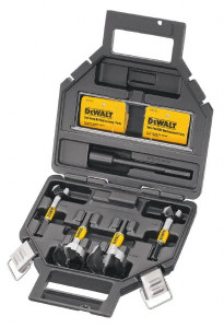 DeWALT 1-3/8 to 5-1/2", 135° Point, Bright Finish, Carbon Steel Auger Drill Bit Set 5 Piece, Standard Point, Straight Shank, 7/16" Shank Diam DW1648 - 03547122