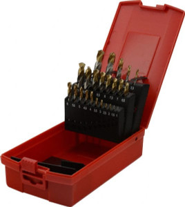 Dormer Pramet 1 to 10.5mm, 135° Point, Bright Finish, High Speed Steel Screw Machine Length Drill Bit Set 24 Piece, Split Point, Straight Shank, Series A022 0616185 - 80980907