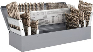Hertel 1/16 to 1/2", 135° Point, Bright Finish, Cobalt Jobber Length Drill Bit Set 115 Piece, Split Point 74129495 - 74129495