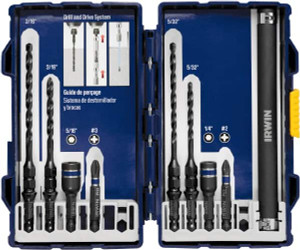 IRWIN 5/32 to 3/16", Oxide Finish, Carbide-Tipped Hammer Drill Bit Set 9 Piece, 4, 5, 6" OAL, Series Performance 1881131 - 68625383