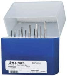 M.A. Ford 3/64 to 3/16", 135° Point, Bright Finish, Solid Carbide Screw Machine Length Drill Bit Set 10 Piece, Standard Point, Straight Shank, Series 200 20030000 - 00971994