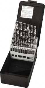 Precision Twist Drill 1/16 to 1/2", 135° Point, Oxide Finish, High Speed Steel Screw Machine Length Drill Bit Set 29 Piece, Split Point, Straight Shank, Series R40C 099903 - 78582624
